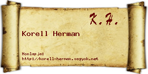 Korell Herman névjegykártya